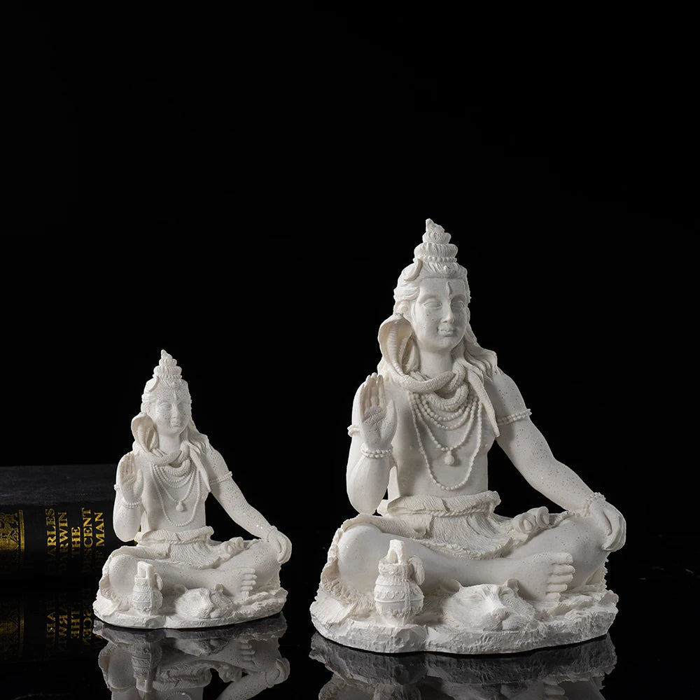 Vilead Sandstone Shiva Statue – 13cm Resin Yoga Figurine for Zen, Meditation, and Home Decor