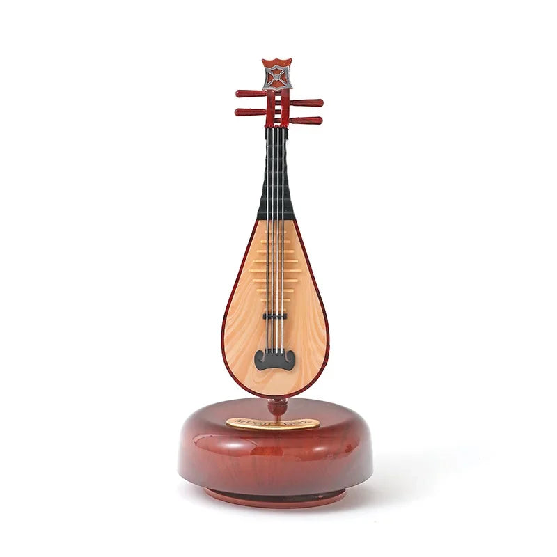 Mini Rotating Guitar & Violin Music Box – Elegant Birthday Gift & Living Room Decor