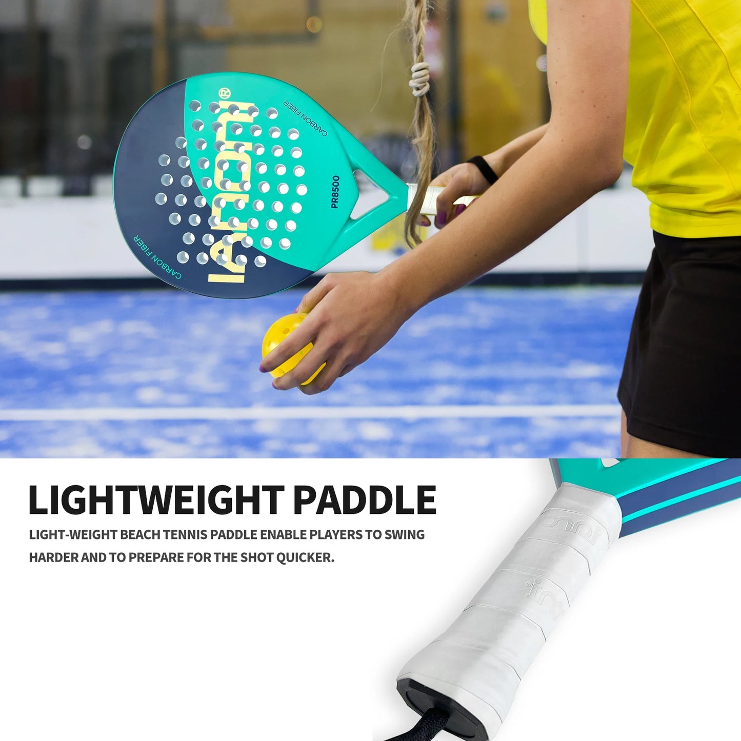 IANONI Carbon Fiber Padel Racket with EVA Memory Flex Foam Core – Lightweight Paddle Tennis Racquet for Men