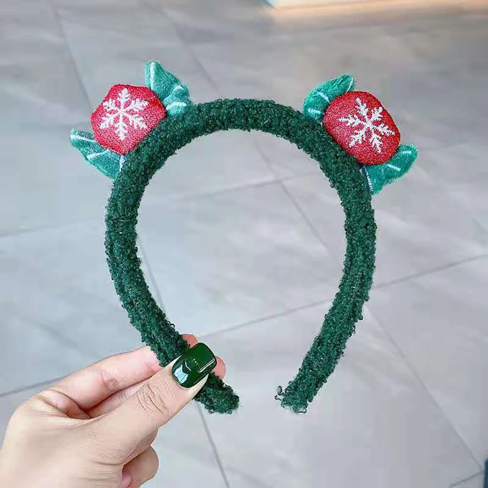 Cute Plush Elk Hair Hoop – Christmas Deer Antlers Headband for Women’s Holiday Dress Up