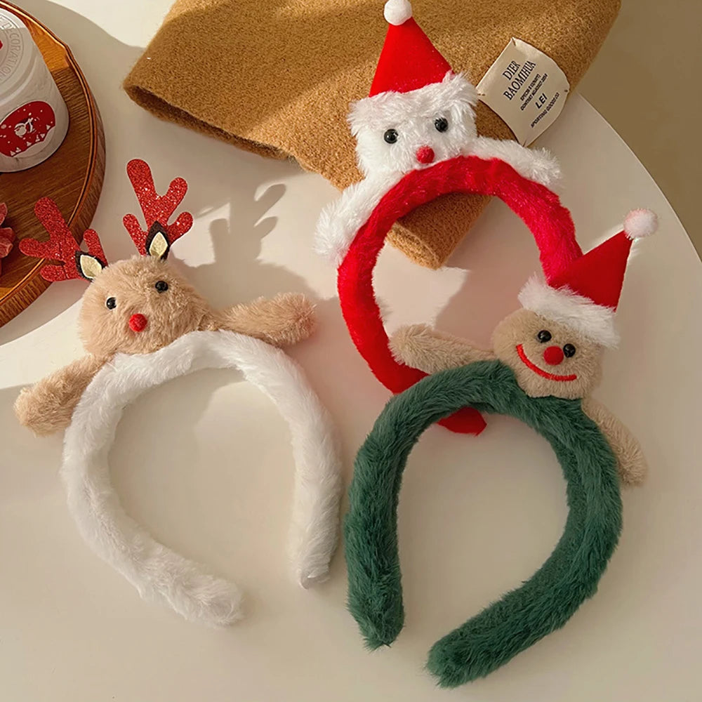 Cute Plush Elk Hair Hoop – Christmas Deer Antlers Headband for Women’s Holiday Dress Up