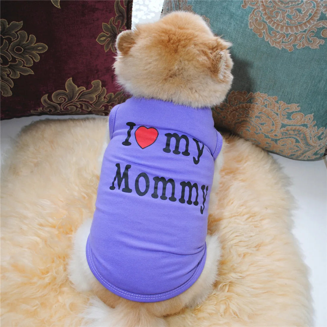 "I Love My Mommy/ I Love My Daddy" Dog Vest – Spring Pet Shirt for Small Dogs & Cats