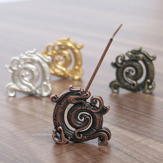 Mini Metal Gold Dragon Incense Stick Burner – Creative Incense Holder for Home & Office Decor