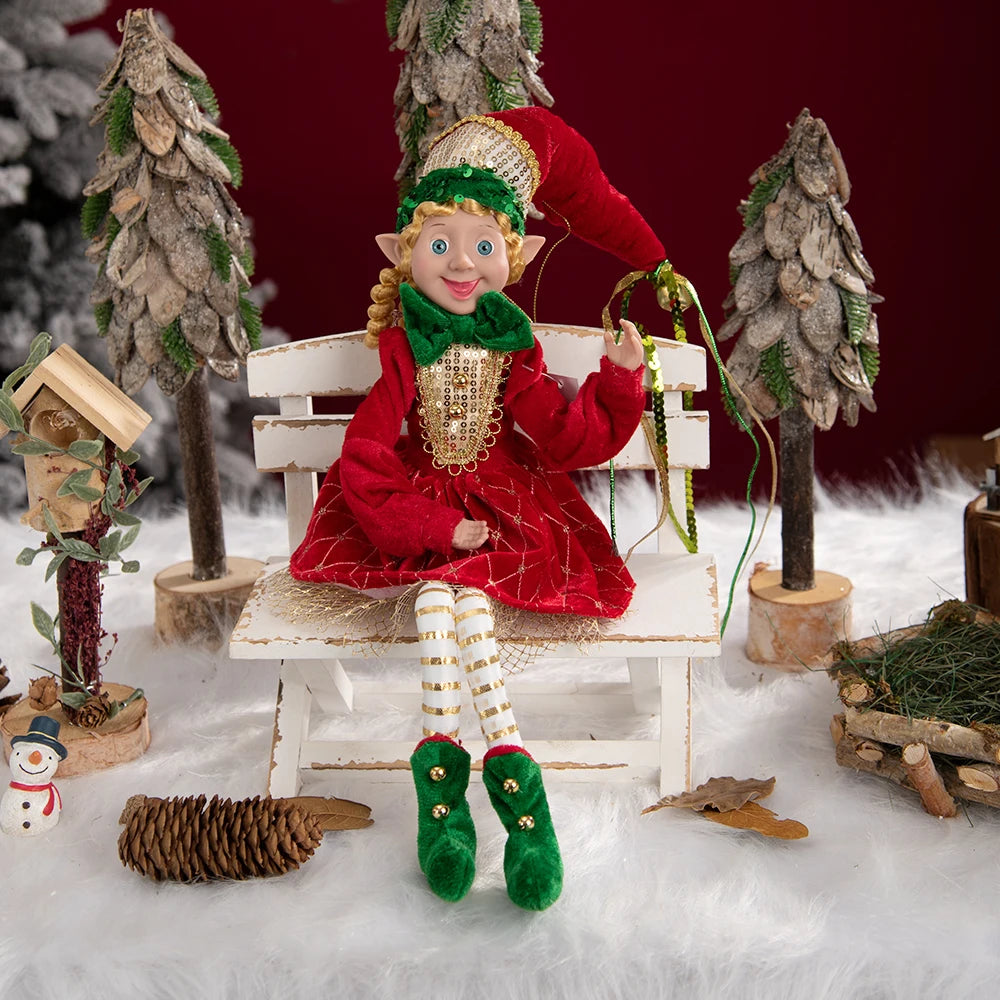 Bendable Christmas Elf Dolls – 50cm/19.6in Magical Holiday Ornaments (2 PCS Set)