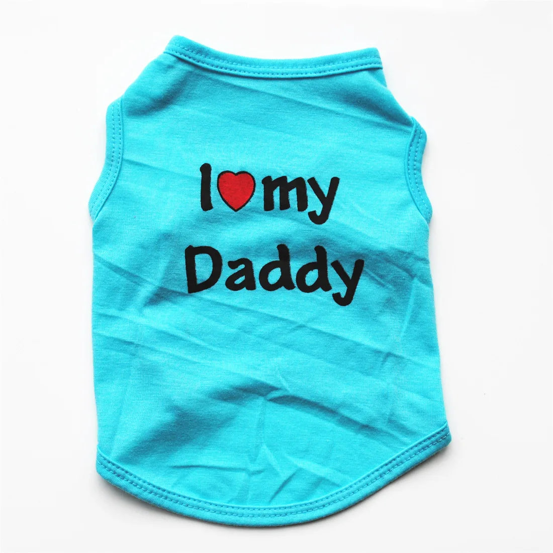 "I Love My Mommy/ I Love My Daddy" Dog Vest – Spring Pet Shirt for Small Dogs & Cats