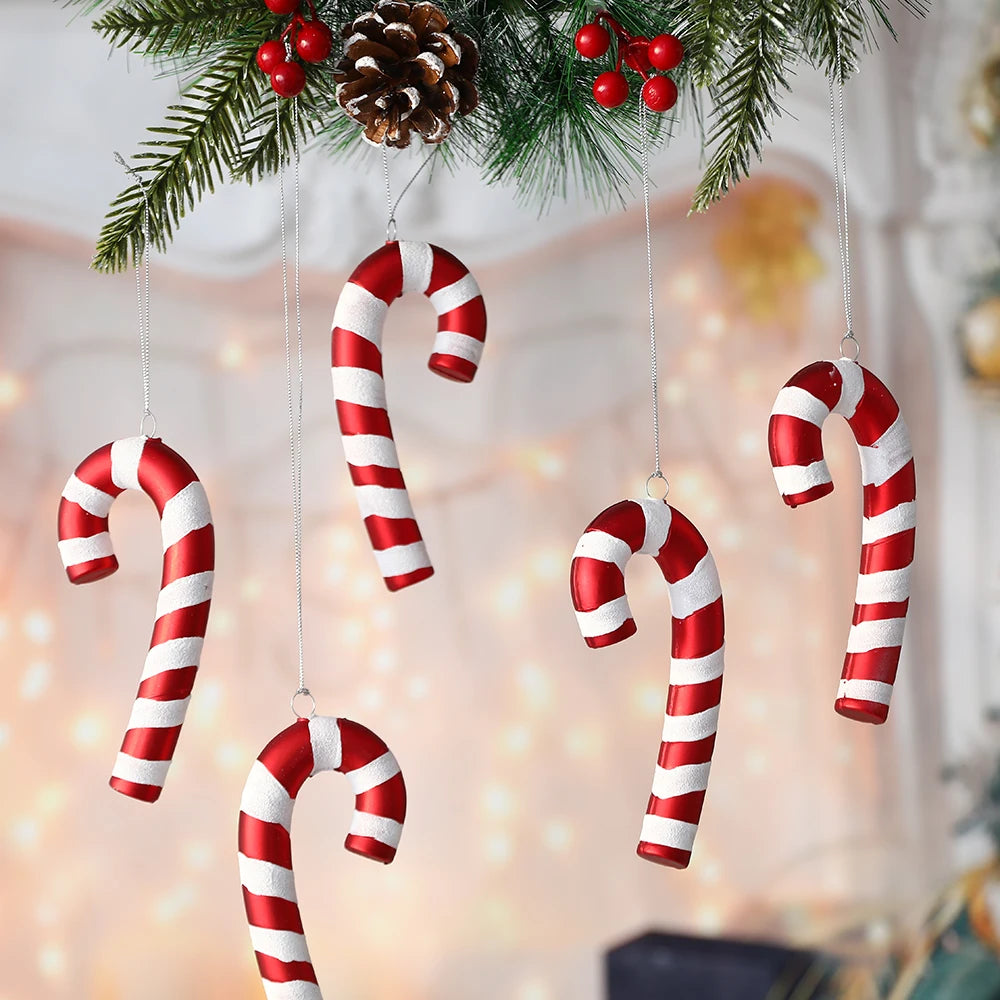 Big Size Candy-Shaped Christmas Ornaments – Hanging Candy Canes & Lollipop Tree Balls for Festive Decor