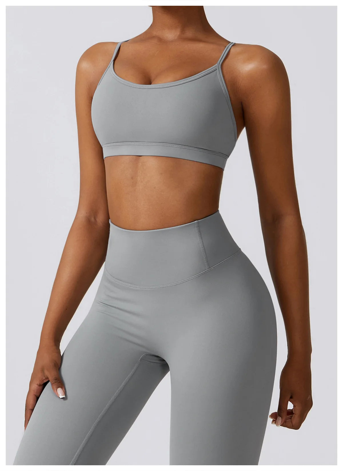 Women's Seamless Yoga Set – Workout Clothes with Sports Bra, Crop Top, and Leggings