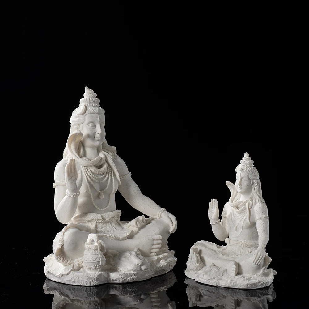 Vilead Sandstone Shiva Statue – 13cm Resin Yoga Figurine for Zen, Meditation, and Home Decor