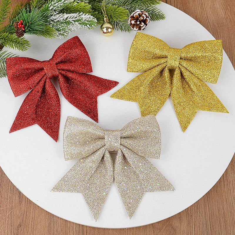 Large Glitter Bowknot Decoration – Sparkling Christmas Tree & Party Ornament