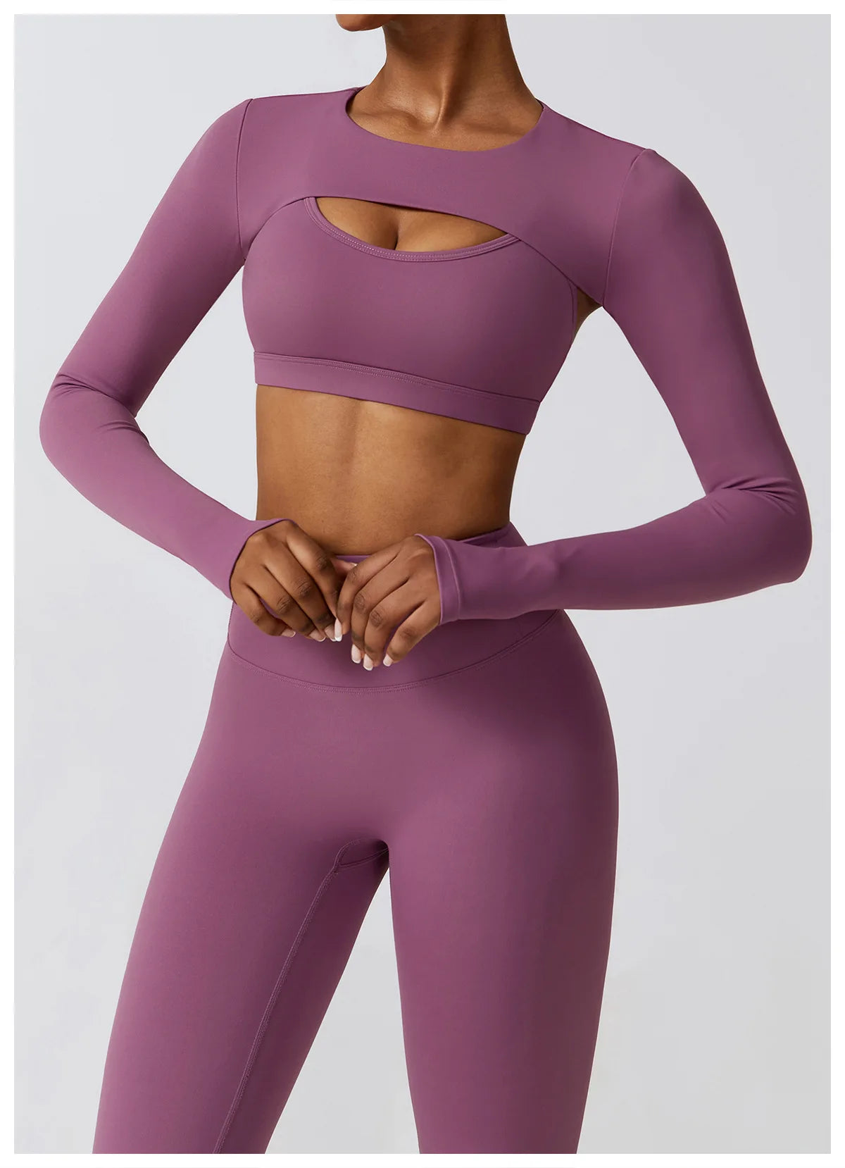 Women's Seamless Yoga Set – Workout Clothes with Sports Bra, Crop Top, and Leggings