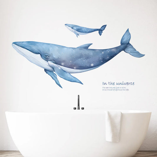 Cartoon Underwater Whale Wall Stickers for Kids' Room Decoration