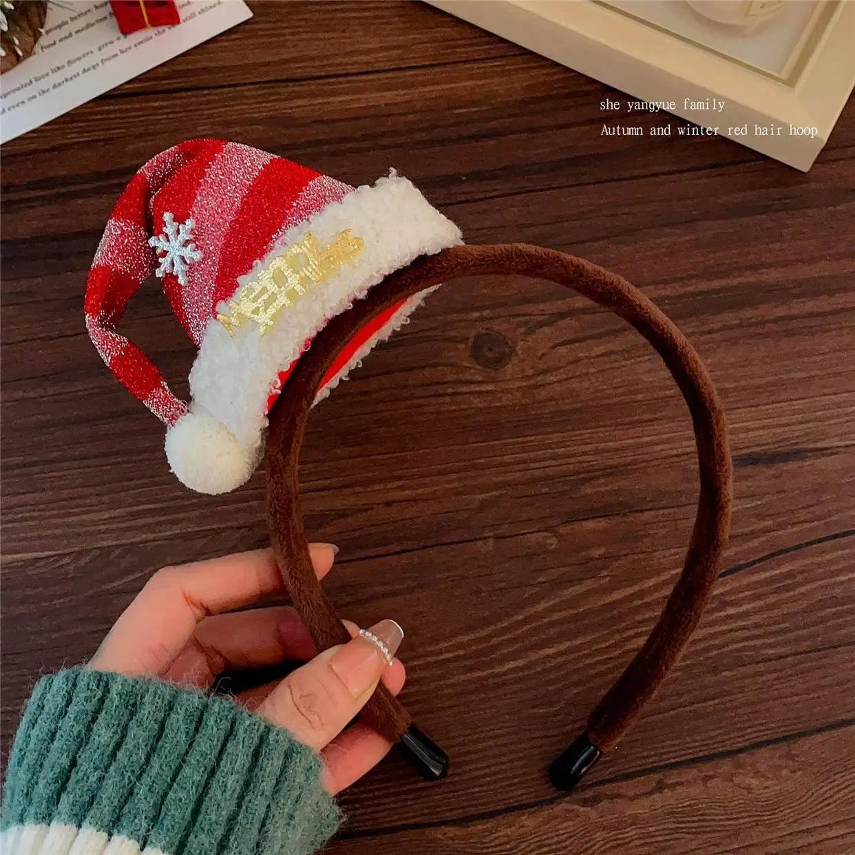 Cute Plush Elk Hair Hoop – Christmas Deer Antlers Headband for Women’s Holiday Dress Up