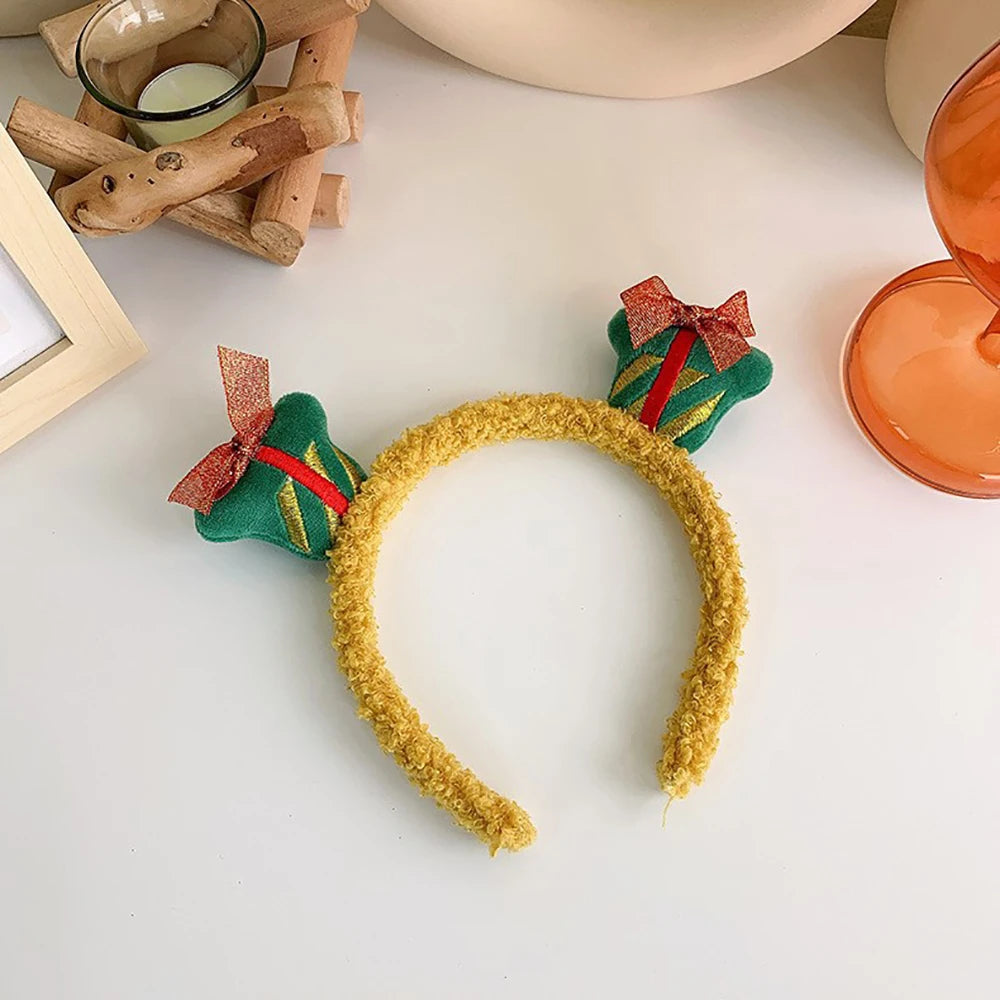 Cute Plush Elk Hair Hoop – Christmas Deer Antlers Headband for Women’s Holiday Dress Up