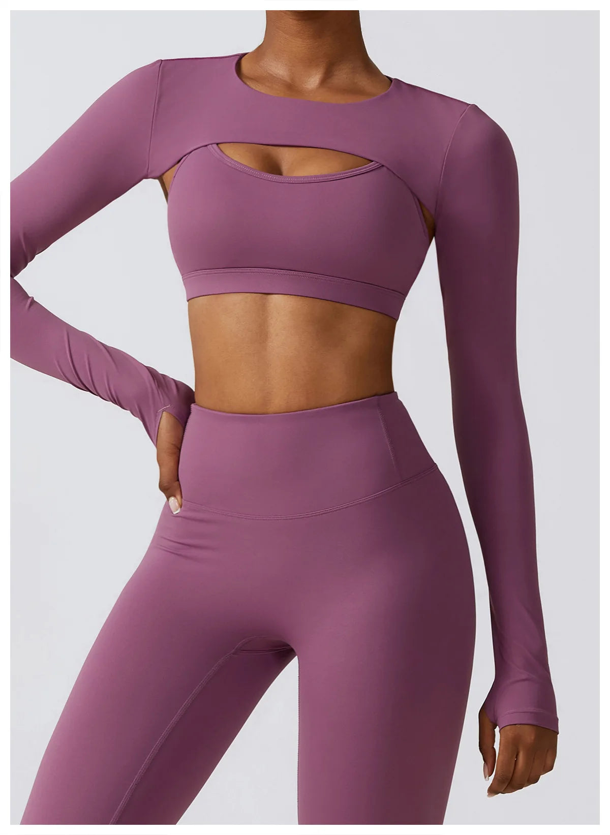 Women's Seamless Yoga Set – Workout Clothes with Sports Bra, Crop Top, and Leggings